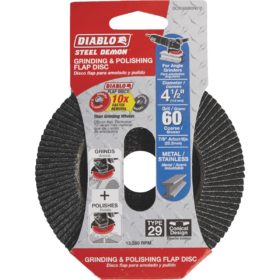 Diablo Steel Demon 4-1/2 In. x 7/8 In. 60-Grit Type 29 Angle Grinder Flap Disc (DCX045060N01F)