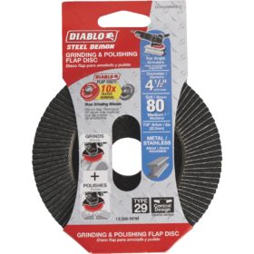 Diablo Steel Demon 4-1/2 In. x 7/8 In. 80-Grit Type 29 Angle Grinder Flap Disc (DCX045080N01F)