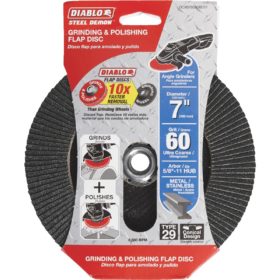 Diablo 7 In. x 5/8 In.-11 60-Grit Type 29 Steel Demon Angle Grinder Flap Disc with Hub (DCX070060B01F)
