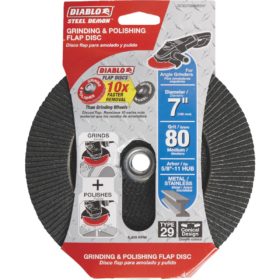 Diablo 7 In. x 5/8 In.-11 80-Grit Type 29 Steel Demon Angle Grinder Flap Disc with Hub (DCX070080B01F)