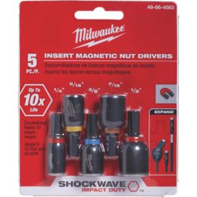 Milwaukee Electric 49-66-4563 Shockwave 5-Piece Impact Magnetic Nutdriver Bit Set