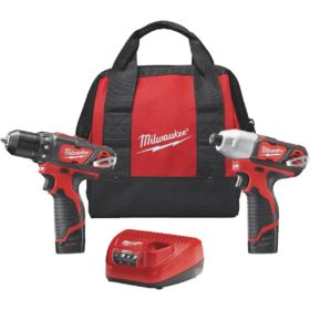 Milwaukee Electric 2494-22 M12 Lithium-Ion Drill and Impact Cordless Tool Combo Kit