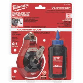 Milwaukee 100 Ft. Fine Chalk Line Reel and Chalk, Blue (48-22-3992)