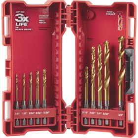 Milwaukee 48-89-4633 Shockwave 10-Piece Impact Duty Titanium Hex Shank Drill Bit Set