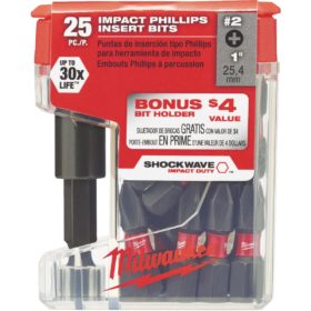Milwaukee Electric 48-32-5009 Shockwave #2 Insert Impact Screwdriver Bit with Magnetic Holder