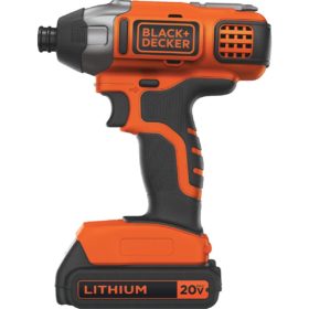 Black & Decker 20V MAX Lithium-Ion 1/4 In. Hex Cordless Impact Driver Kit with 1.5 Ah Battery & Charger (BDCI20C)