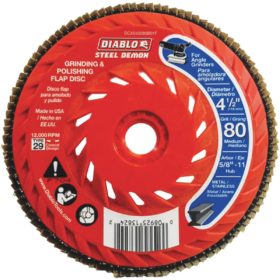 Diablo Steel Demon 4-1/2 In. x 5/8 In.-11 80-Grit Type 29 Angle Grinder Flap Disc with Hub (DCX045080B01F)