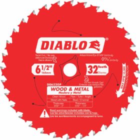 Diablo 6-1/2 In. 32-Tooth Wood & Metal Circular Saw Blade (D0632GPA)