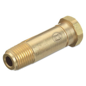 Western Enterprises Regulator Inlet Nipples, CO2, 1/4 in (NPT), 2", Brass, CGA-320 (CO-3)