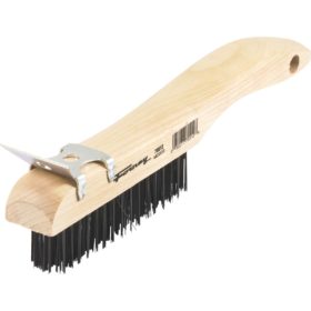 Forney 10-1/4 In. Shoe Handle Wire Brush & Scraper with Carbon Steel Bristles (70512)