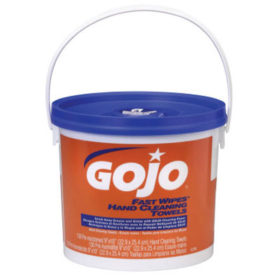 Gojo 6298-04 FAST WIPES Hand Cleaning Towels, Citrus, Wet Wipe Bucket, 130