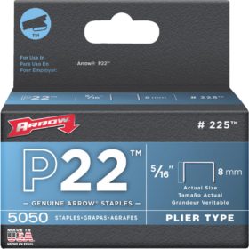 Arrow P22 Plier Type Staple, 5/16 In. (5050-Pack) (225)
