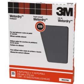 3M Wetordry Pro-Pak 9 In. x 11 In. Extra Fine Between Finish Coats Sanding Sheets, 320 Grit (25-Pack) (99421NA)