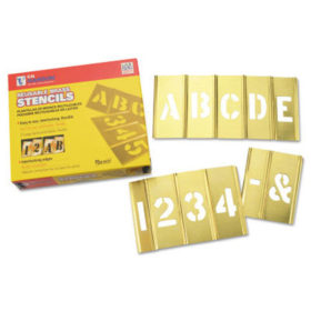 C.H. Hanson 10071 Brass Stencil Letter & Number Sets, Brass, 2 in