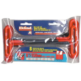 Eklind 53168 8-Piece 6" Arm T-Handle Hex Key Set