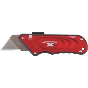 Olympia Tools Turboknife X Retractable Straight Utility Knife, Red (33-132)