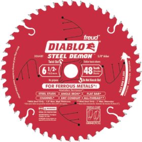 Freud Inc Diablo D0648F Steel Demon 6-1/2 in. x 48 Tooth Cermett II Carbide Metals and Stainless Steel Cutting Saw Blade