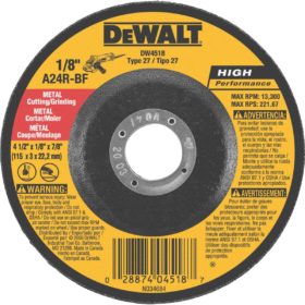 DEWALT DW4518 HP Type 27 Cut-Off Wheel