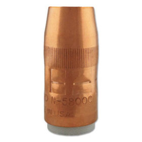 Bernard N-5800C Mig Nozzles, Flush, 5/8 in Bore, For Q-Gun, Copper