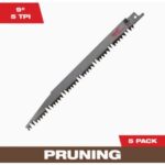 Milwaukee SAWZALL 9 In. 5 TPI Pruning Reciprocating Saw Blade (5-Pack) (48-00-1301)