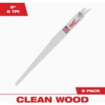 Milwaukee SAWZALL 9 In. 6 TPI Fleam Ground Reciprocating Saw Blade (5-Pack) (48-00-5016)