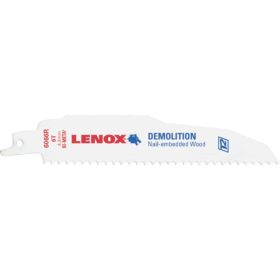 Lenox 6 In. 6 TPI Wood w/Nails Demolition Reciprocating Saw Blade (2-Pack) (205126066R)