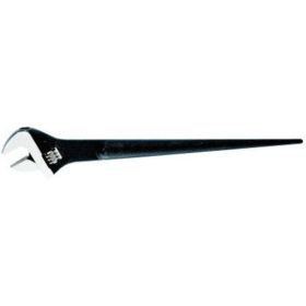 Klein Tools 3239 Adjustable-Head Construction Wrenches, 16 in Long, 1 1/2 in Opening, Black Oxide