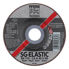 Pferd Depressed Center Cut-Off Wheel, 4 1/2 in Dia, .045 in Thick, 30 Grit, Alum Oxide (63162)