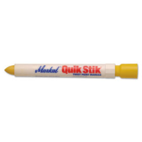 Markal 61053 Quik Stik Markers, 11/16 in dia, 6 in, Yellow