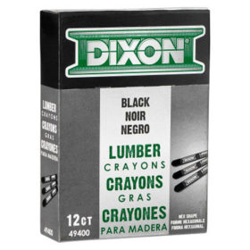 Dixon Ticonderoga 49400 Lumber Crayons, 1/2 in X 4 3/4 in, Carbon Black