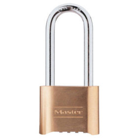 Master Lock 175LH No. 175 Combination Brass Padlocks, 5/16 in Diam., 2 1/4 in L X 1 in W, Brass