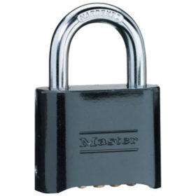 Master Lock 178BLK No. 178 Solid Brass Combination Padlocks, 5/16 in Diam., 1 in L X 1 in W, Brass