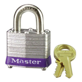 Master Lock 3D No. 3 Laminated Steel Pin Tumbler Padlocks,9/32" Dia, 3/4"L X 5/8"W, Silver/Blue