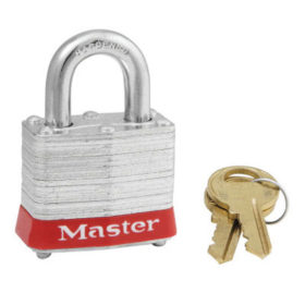 Master Lock 3RED Steel Body Safety Padlocks, 9/32 in Diam., 3/4 in L X 5/8 in W, Red