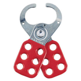 Master Lock 421 Safety Lockout Hasps, 1 1/2 in Jaw dia., Red