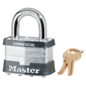 Master Lock 5KA-0303 Laminated Padlocks Keyed Alike Key Code 0303, 3/8 in Dia., 3/8 in W, Silver