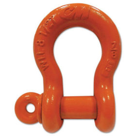 Columbus McKinnon M652P Screw Pin Anchor Shackles, 3/4 in Bail Size, 6.5 Tons, Orange Paint