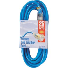Coleman Cable ColdFlex 25 Ft. 12/3 Cold Weather Extension Cord (2437)