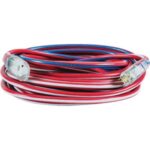 Southwire Wounded Warrior Project 25 Ft. 12/3 Indoor/Outdoor Red, White, & Blue Striped Patriotic Extension Cord (2547SWUSA1)