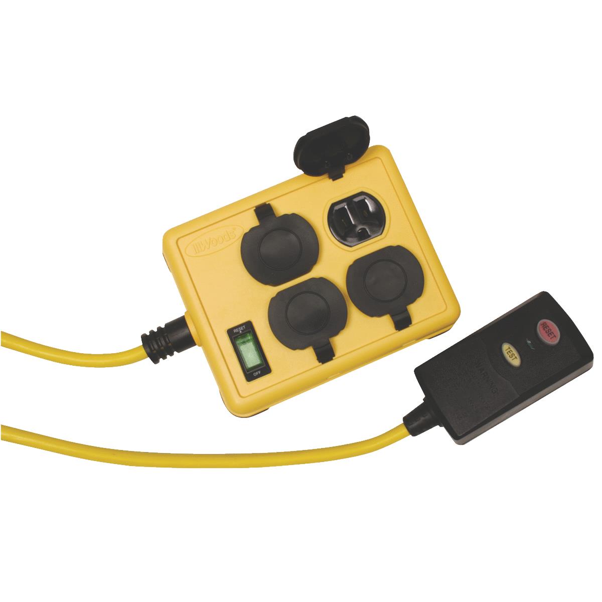 Yellow Jacket 2516 14/3 14/3-Gauge 4-Outlet GFCI Protected Power-Box with 6-Foot Cord Yellow 