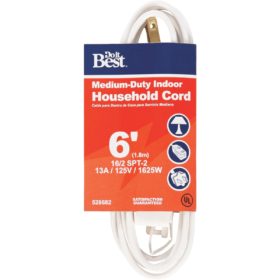 Do it Best 6 Ft. 16/2 White Cube Tap Extension Cord (IN-PT2162-06X-WH)