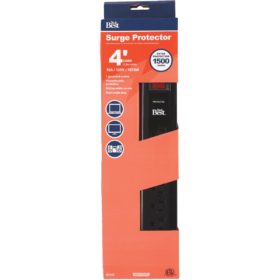 Do it Best 7-Outlet 1500J Black Computer, Phone, Or Fax Surge Protector Strip with 4 Ft. Cord (LTS-7PC-B/A14)