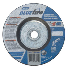 Norton Abrasives 66252843213 BlueFire Depressed Center Wheels, 4 1/2" Dia, 5/8" Arbor, 1/4" Thick, 24 Grit