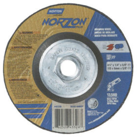 Norton Abrasives 66252843326 Type 27 NorZon+ Depressed Center Wheel, 4 .5" Dia, 1/4" Thick, 5/8" Arbor, 10/PK
