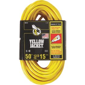 Yellow Jacket 50 Ft. 12/3 Heavy-Duty Extension Cord with Lighted End (2884)