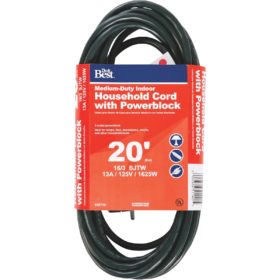 Do it Best 20 Ft. 16/3 3-Outlet Green Extension Cord with Powerblock (IP-JTW163-20X-GR)