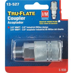 Tru-Flate Industrial/Milton Series Push-to-Connect 3/8 In. MNPT Coupler (13-527)