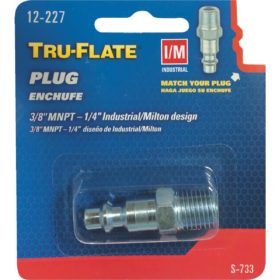 Tru-Flate Industrial/Milton 3/8 In. MNPT Steel Industrial Plug (12-227)