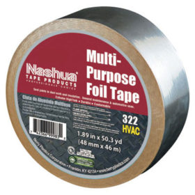 Berry Global 1087627 322 Multi-Purpose Plain Foil Tape, 2 in x 50 yd, 5 mil, Aluminum Silver