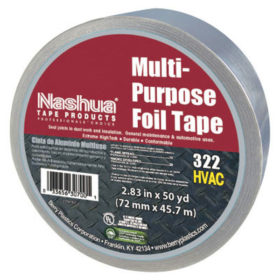 Berry Global 1087629 323 Multi-Purpose Plain Foil Tape, 72 mm x 46 m, 5 mil, Aluminum Silver